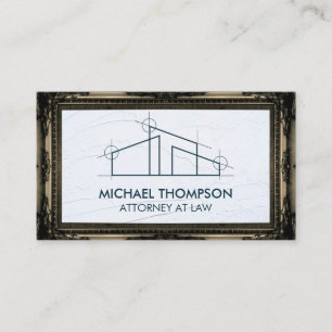 Home Architect Logo   Classic Gold Frame Business Card