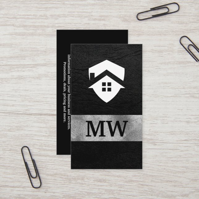 Home Architect Logo | Leather Lux Business Card (Front/Back In Situ)