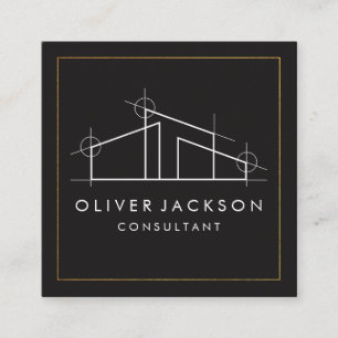 Home Architect Logo Square Business Card