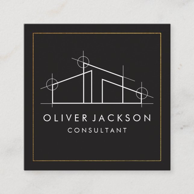 Home Architect Logo Square Business Card (Front)