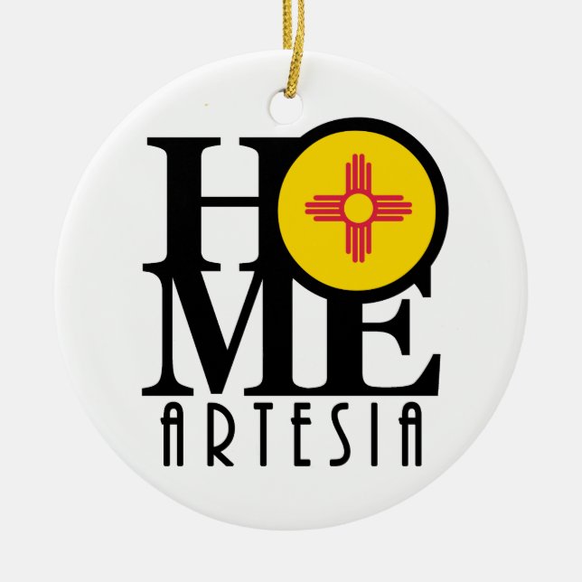 HOME Artesia New Mexico Ceramic Tree Decoration (Front)