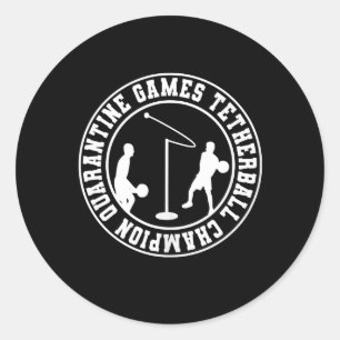 Home Athletic Quarantine Games Tetherball Tennis Classic Round Sticker