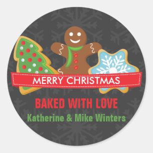 Home Baked Christmas Cookie Classic Round Sticker
