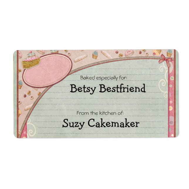 Home Baked Goods Personalised Labels (Front)