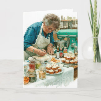 Home Baker In Watercolors Card