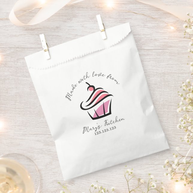 Home Bakery Pupcakes Small Business Favour Bags (Clipped)