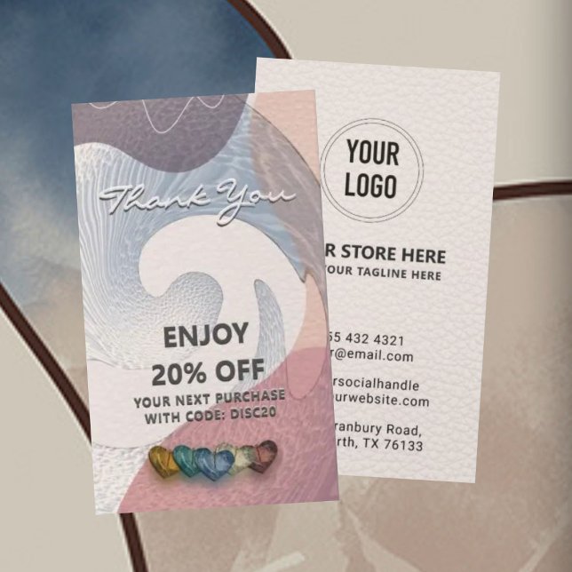 Home Based Business With Modern Logo Thank You Discount Card (Creator Uploaded)