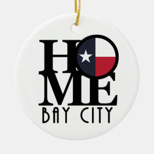 HOME Bay City Texas Ceramic Tree Decoration