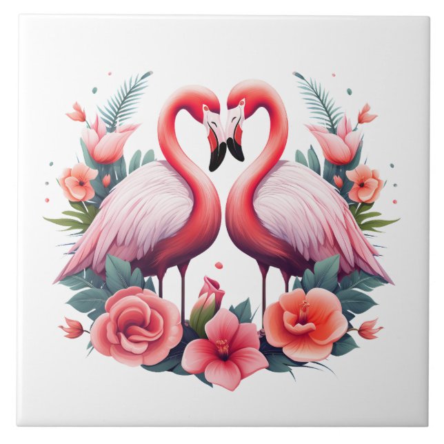 home beach pink flamingo lovers crafting business  tile (Front)