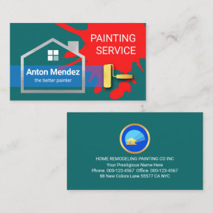 Home Being Painted Over Splatter Business Card