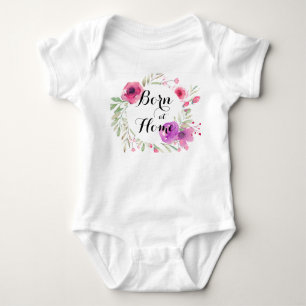Home Birth Floral Baby Girl Bodysuit