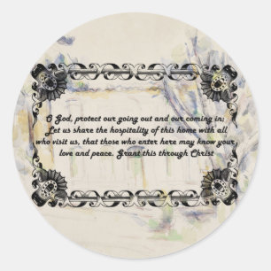 Home Blessing Prayer Religious quotes words Classic Round Sticker