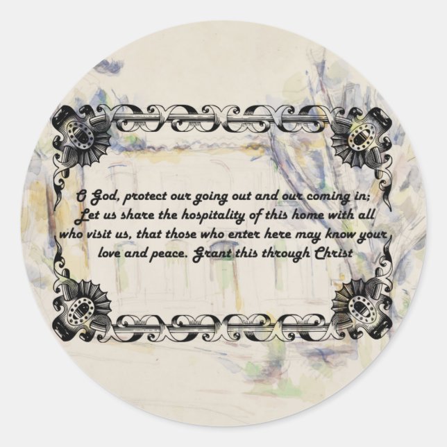 Home Blessing Prayer Religious quotes words Classic Round Sticker (Front)