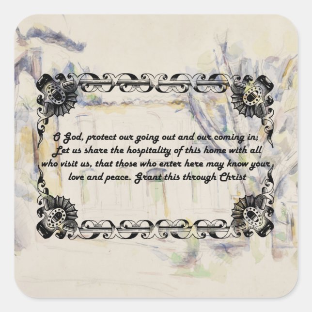 Home Blessing Prayer Religious quotes words Square Sticker (Front)