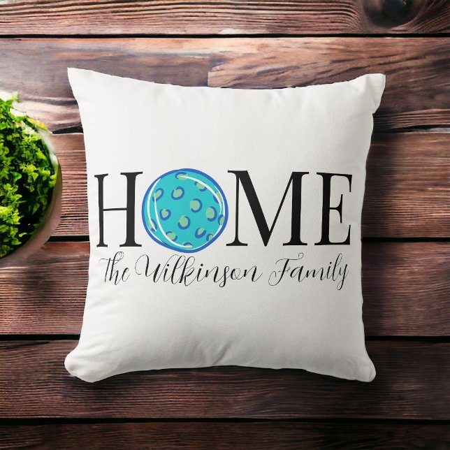 Home Blue Pickleball Family Name Cushion (Creator Uploaded)