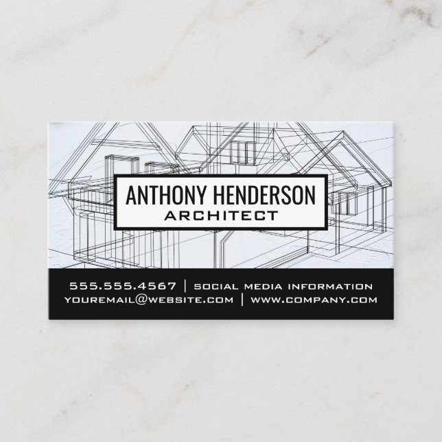 Home Blue Print Business Card (Front)