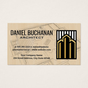 Home Blueprint Wood Real Estate Logo