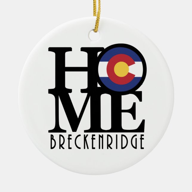 HOME Breckenridge CO Ceramic Tree Decoration (Front)