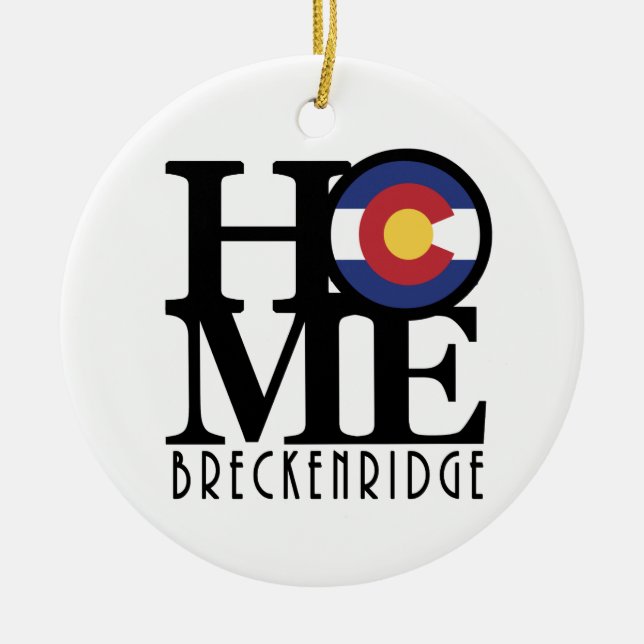 HOME Breckenridge Colorado Ceramic Tree Decoration (Front)
