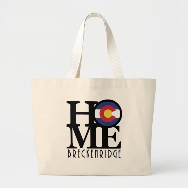 HOME Breckenridge Colorado Large Tote Bag (Front)
