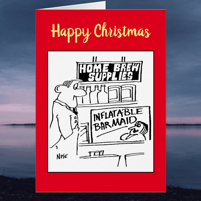 Home Brew Shop Inflatable Barmaid Christmas Card (Creator Uploaded)
