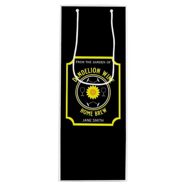 Home Brewed Dandelion Wine Custom Gift Bag (Front)