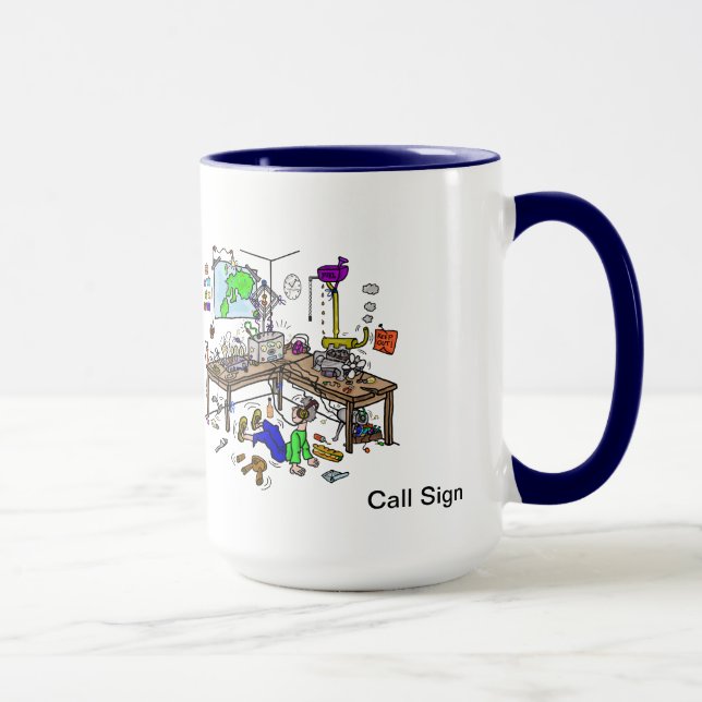 Home Brewed Funny Ham Radio Shack Mug (Right)