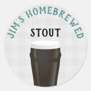 Home-brewed Stout Classic Round Sticker