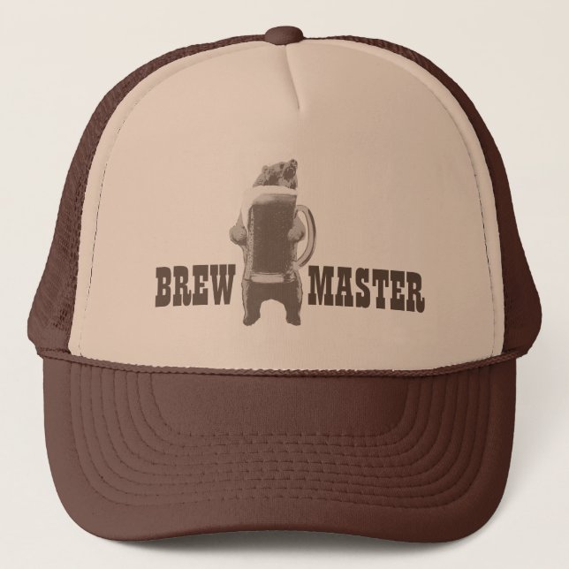 Home Brewing Brewmaster Beer Bear Trucker Hat (Front)