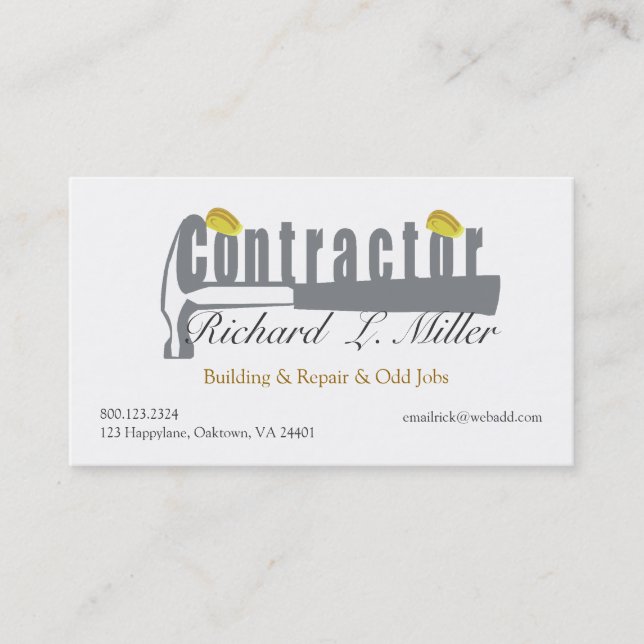 Home Builder Construction Business Card (Front)