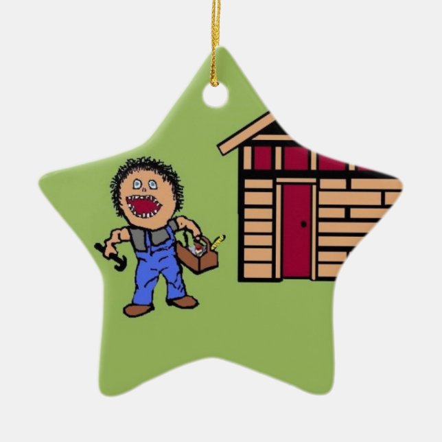 Home Builder Handyman Ceramic Tree Decoration (Front)
