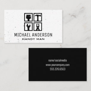 Home Building Tools Icons Business Card