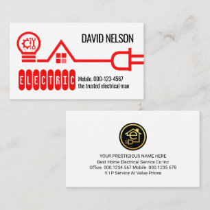 Home Bulb Power Plug Circuit Business Card