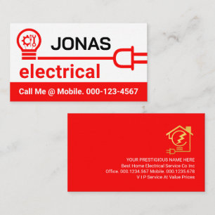 Home Bulb Power Plug Circuit Repair Business Card