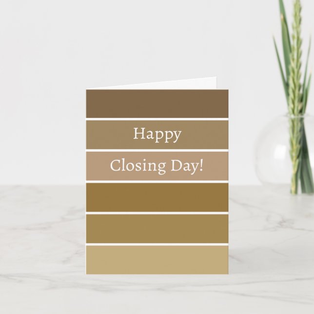 Home Buyer Happy Closing Day Paint Chip Note Card (Front)