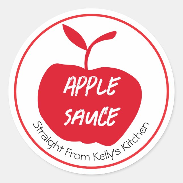 Home Canning Business Apple Sauce Modern Label (Front)