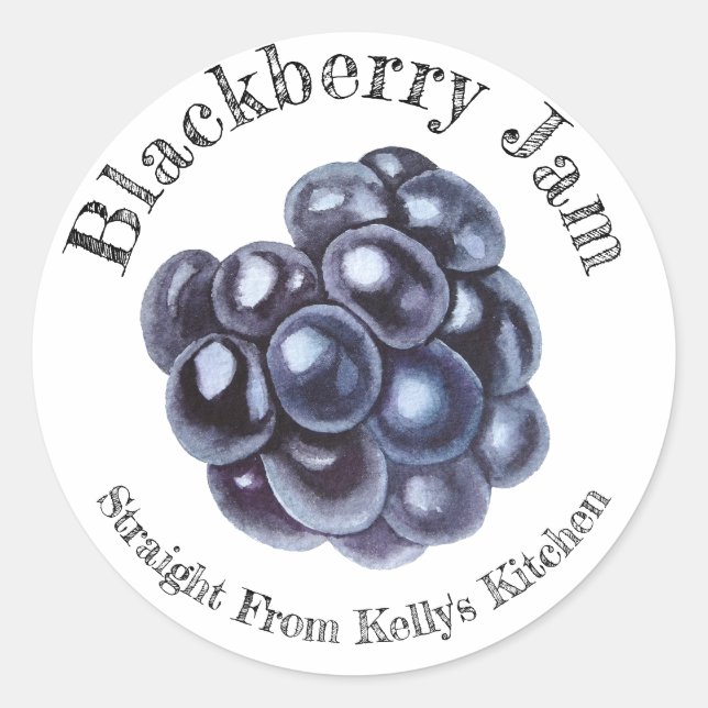 Home Canning Business Blackberry Jam Food Label (Front)