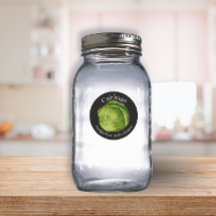 Home Canning Business Cabbage Food Label Black