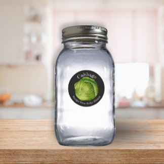 Home Canning Business Cabbage Food Label Black