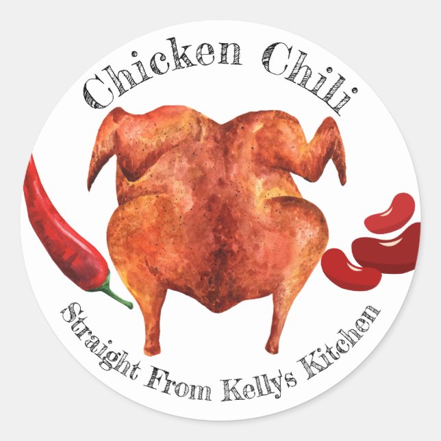 Home Canning Business Chicken Chilli Food Label (Front)