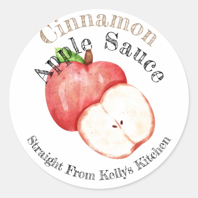 Home Canning Business Cinnamon Apple Sauce Label (Front)