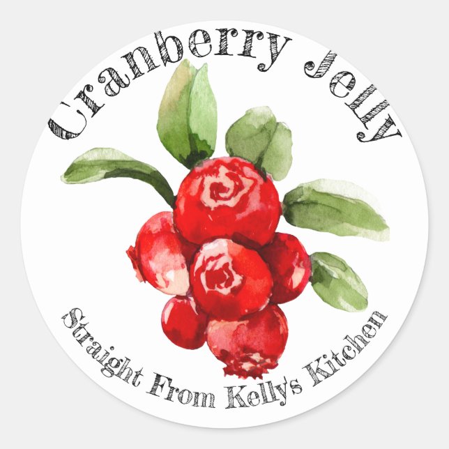 Home Canning Business Cranberry Jelly Food Label (Front)