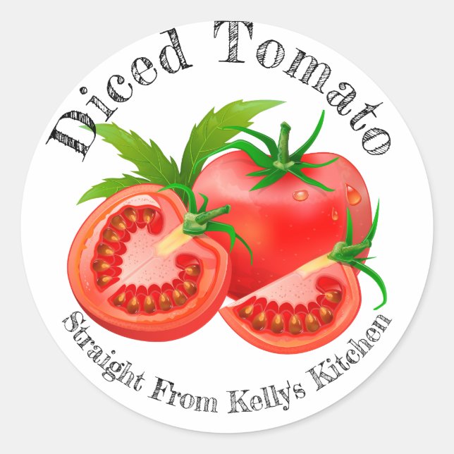 Home Canning Business Diced Tomato Food Label (Front)