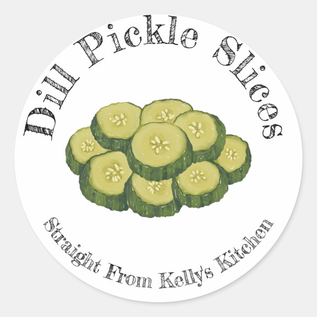 Home Canning Business Dill Pickles Food Label (Front)