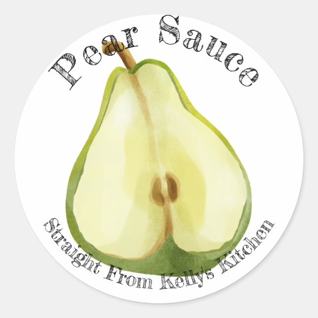 Home Canning Business Pear Sauce Food Label (Front)
