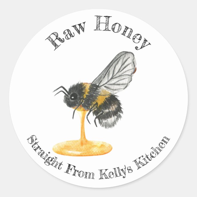 Home Canning Business Raw Honey Food Label (Front)