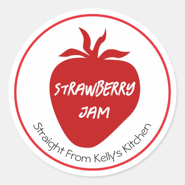 Home Canning Business Strawberry Jam Modern Label (Front)