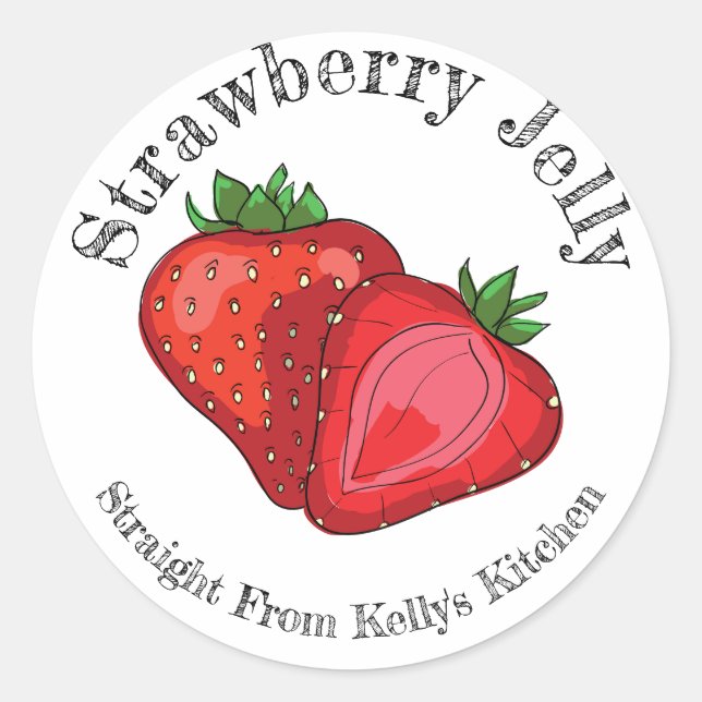 Home Canning Business Strawberry Jelly Food Label (Front)