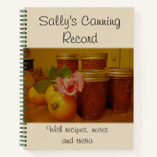 Home Canning, Preserving Record Notebook