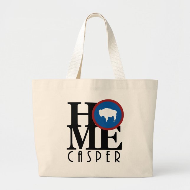 HOME Casper WY Large Tote Bag (Front)